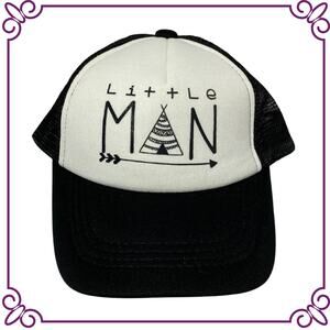 One Baby Trucker Hat Little Man White & Black NEW